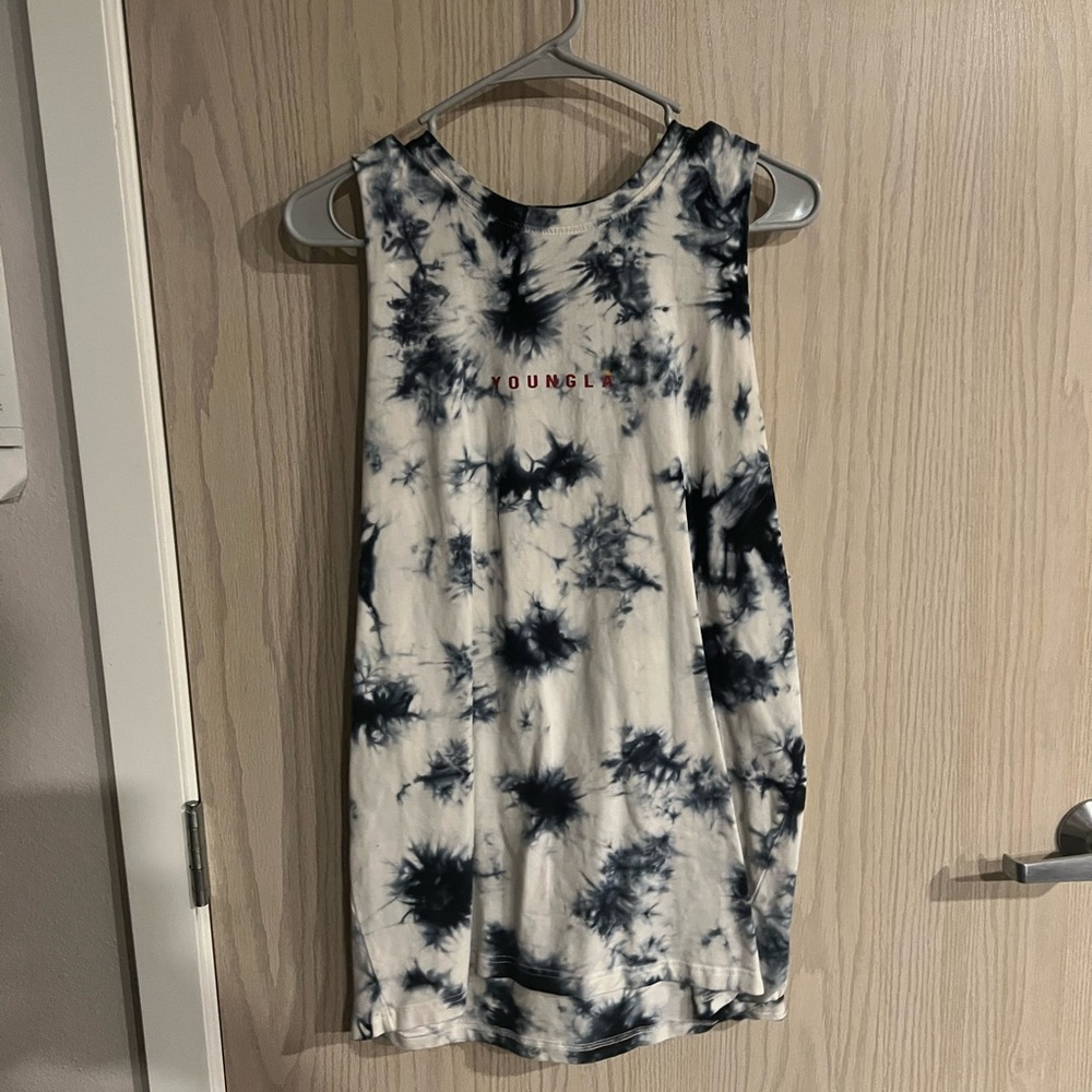 YoungLA Black and White Tie-Dye Top